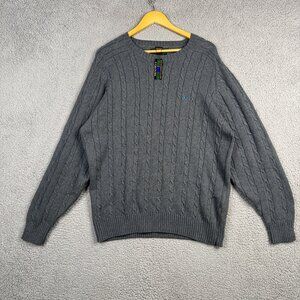 Alexander Julian Sweater Mens M Gray Cable Knit Grandpa 3D Knit Crew Neck NWT